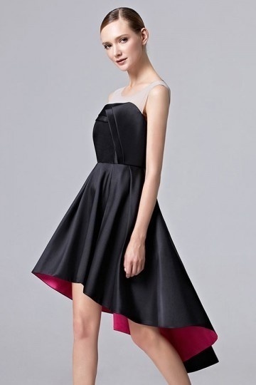 Robe courte devant longue derriere noir