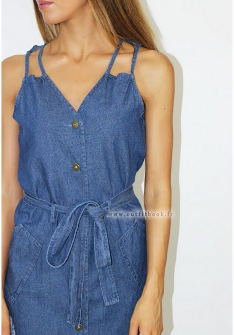 Robe en jean a bretelle