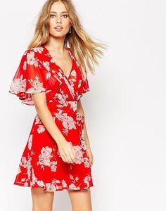 Robe fleur rouge