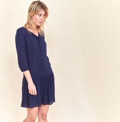 Robe fluide bleu marine