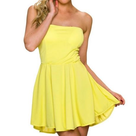 Robe jaune bustier