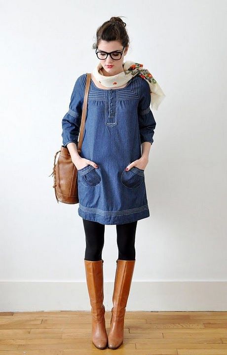 Robe jean hiver