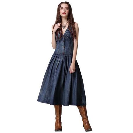 Robe jean sans manche