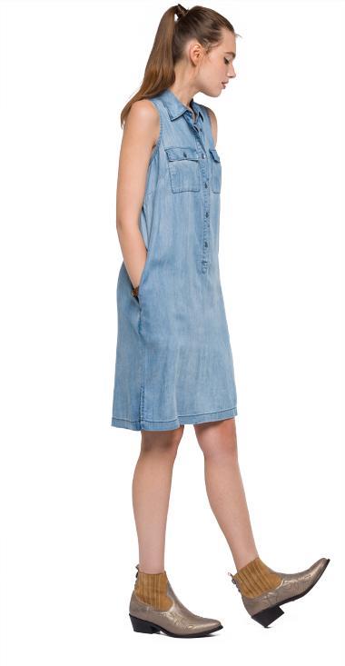 Robe jean sans manche