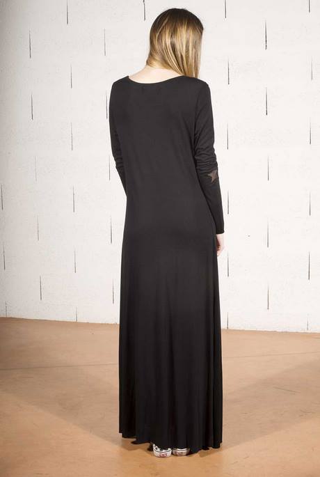 Robe longue noire droite