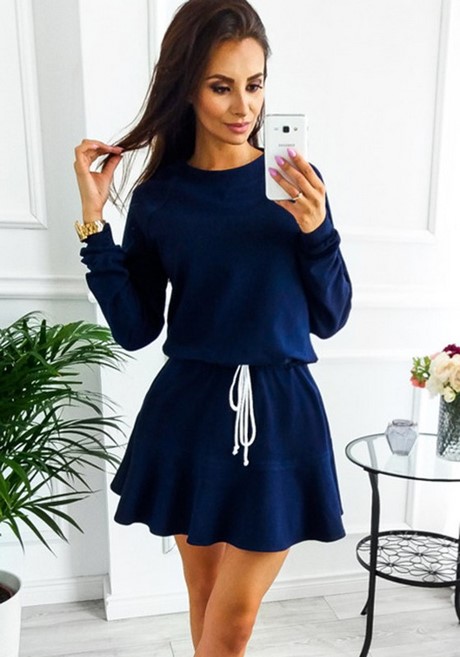 Robe manche longue bleu marine