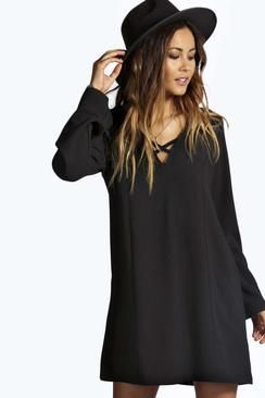 Robe noir fluide droite