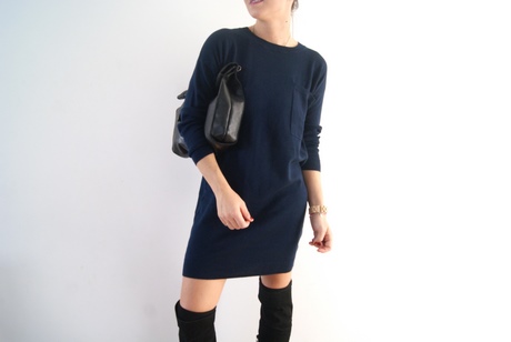 Robe pull bleu marine