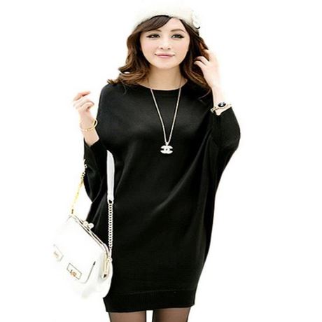 Robe pull noir femme