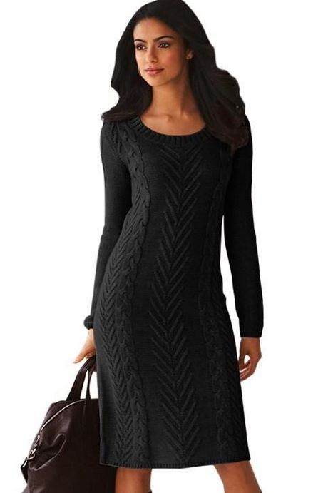 Robe pull noir femme