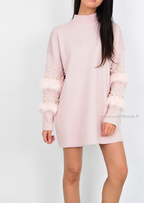 Robe pull rose pale