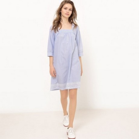 Robe rayée bleu blanc femme