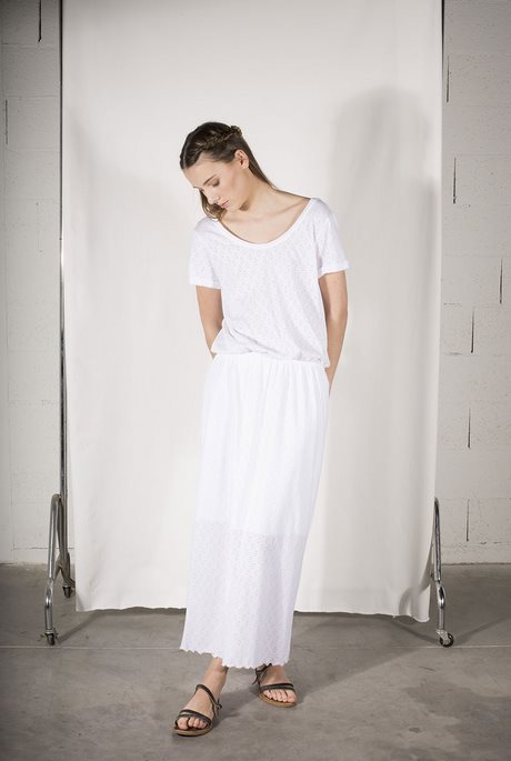Robe blanche coton longue