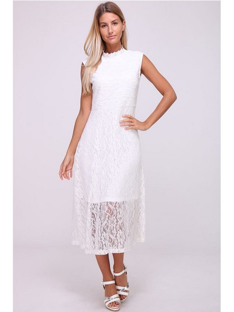 Robe blanche dentelle femme