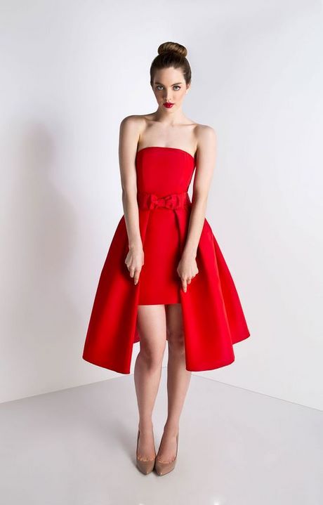 Robe cocktail rouge longue