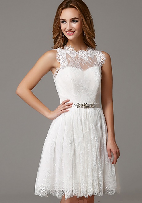 Robe de cocktail blanche dentelle