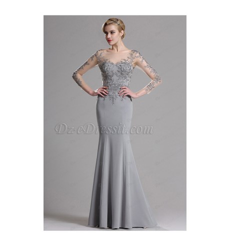 Robe de cocktail longue dentelle