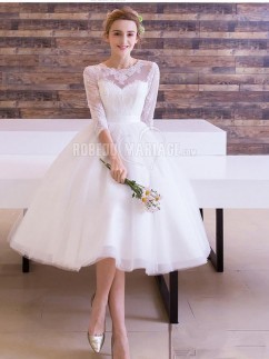 Robe de mariée courte dentelle pas cher