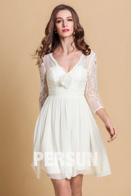 Robe de mariée courte dentelle pas cher