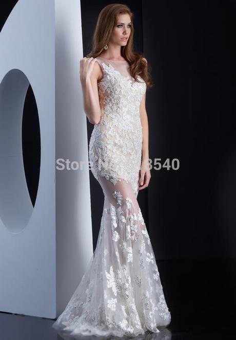 Robe de soiree longue blanche dentelle