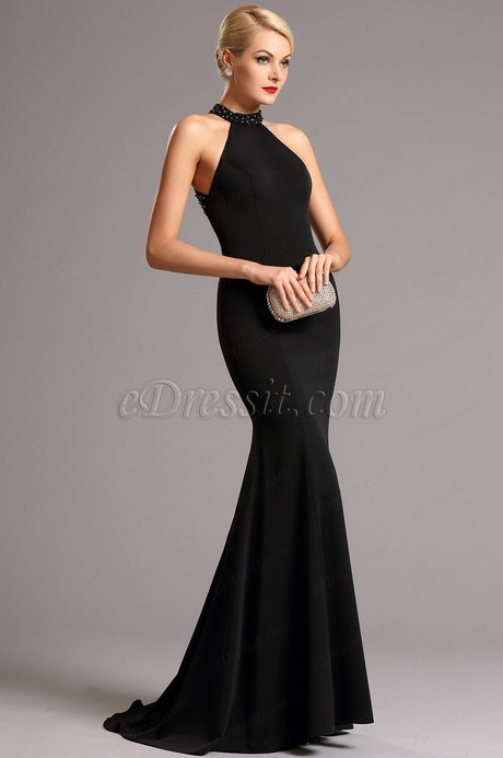 Robe de soirée longue noire fendue