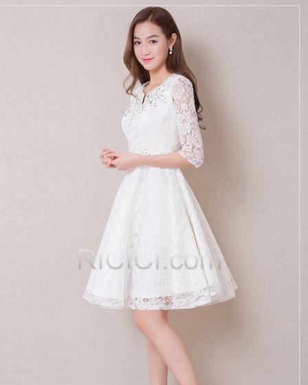 Robe dentelle blanche chic