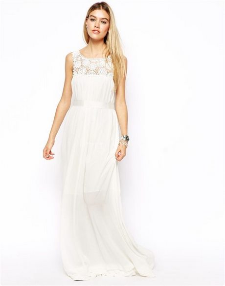 Robe dentelle longue blanche