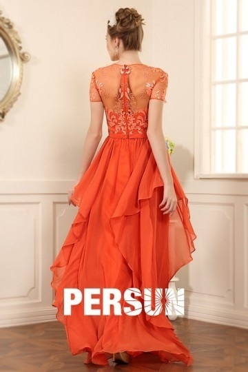 Robe dentelle orange