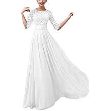 Robe longue blanche avec dentelle