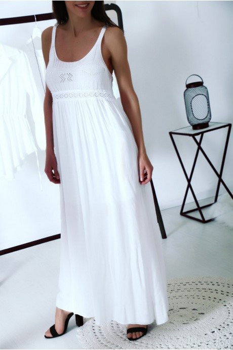 Robe longue blanche chic