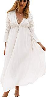 Robe longue blanche coton dentelle