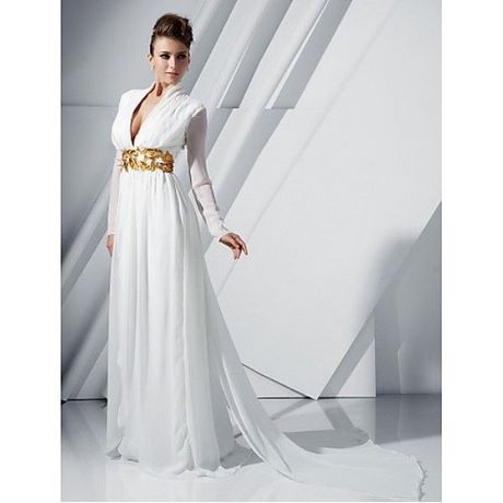 Robe longue blanche manches longues