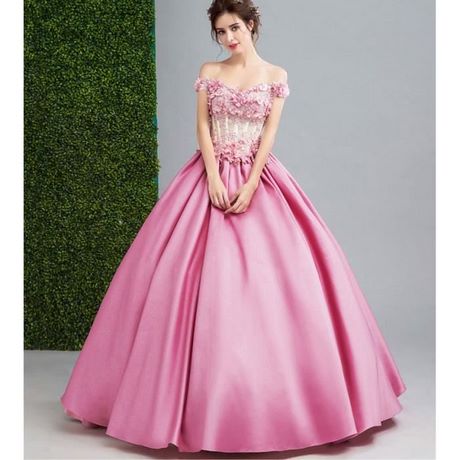 Robe longue de soirée rose