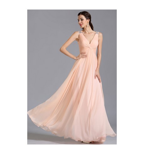 Robe longue de soirée rose