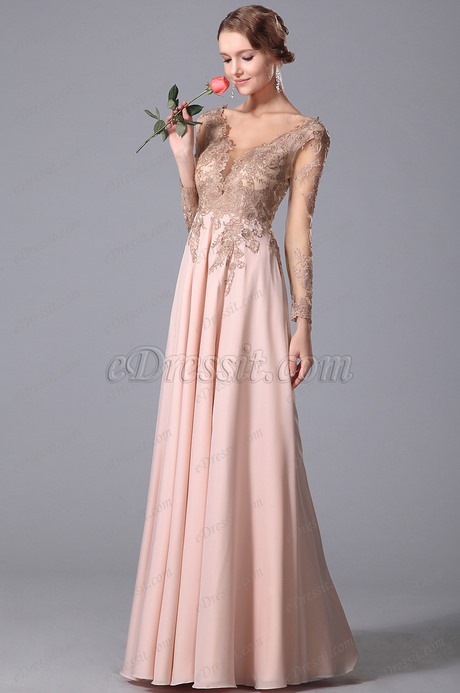 Robe longue de soirée rose