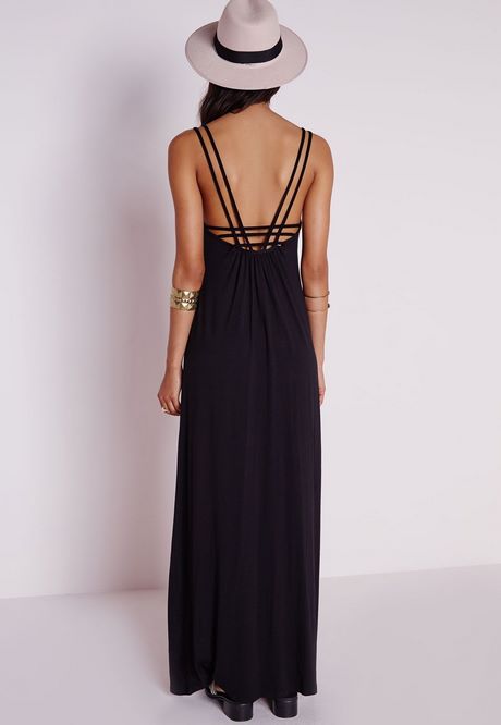 Robe longue noire bretelles