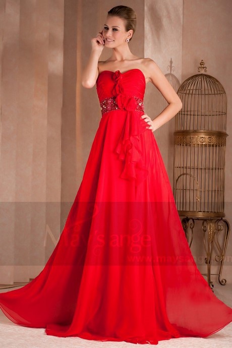 Robe longue rouge cocktail