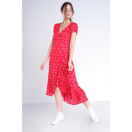 Robe longue rouge femme