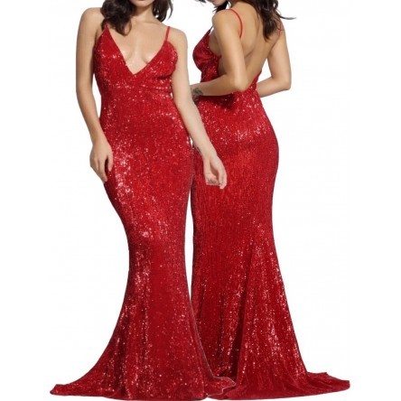 Robe longue rouge soirée