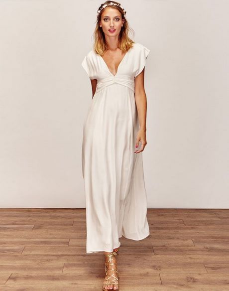 Robe longue simple blanche