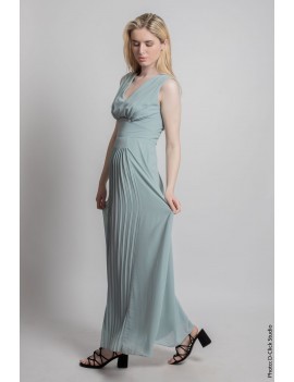 Robe longue vert pastel