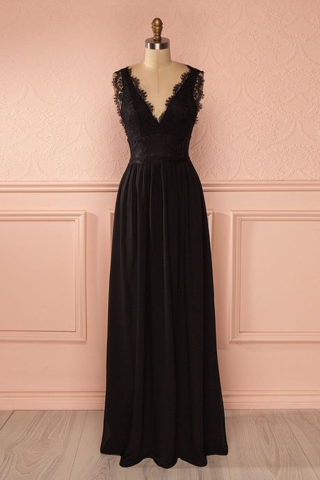 Robe longue voile noir