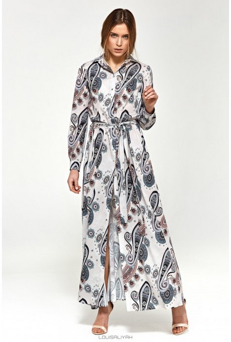 Robe maxi avec manche longue