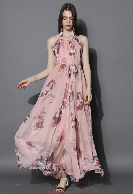 Robe maxi rose