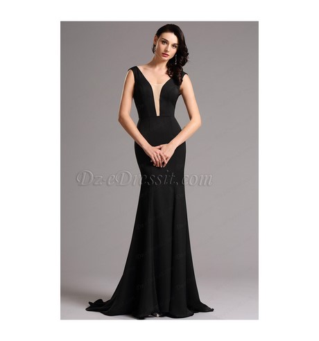 Robe noir de soirée longue