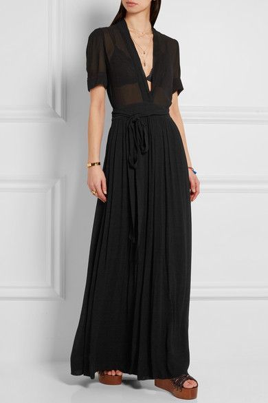 Robe noire longue coton