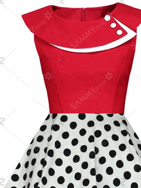 Robe rouge a pois blanc pas chere