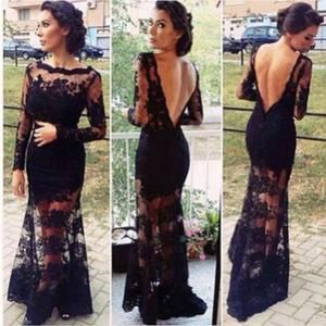 Robe soirée noire dentelle dos nu