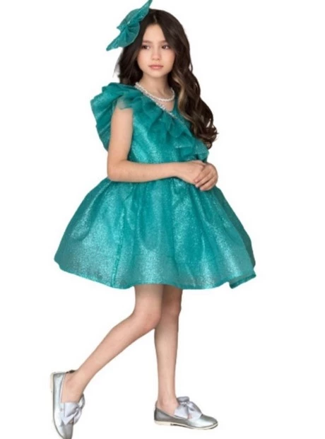 Robe fille turquoise