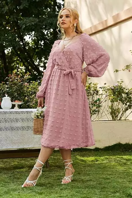 Robe grande taille rose